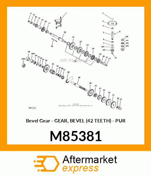 Bevel Gear - GEAR, BEVEL (42 TEETH) - PUR M85381