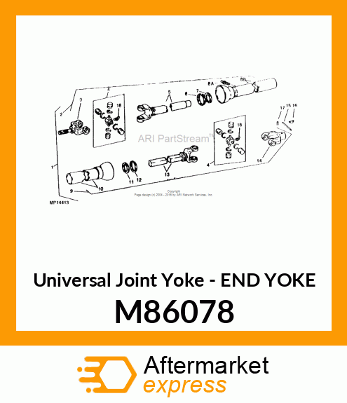 Universal Joint Yoke - END YOKE M86078