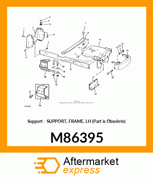 Support - SUPPORT, FRAME, LH (Part is Obsolete) M86395