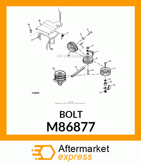 BOLT, LOCKING HH CLASS 8.8 JDS134 M86877