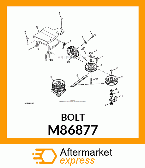 BOLT, LOCKING HH CLASS 8.8 JDS134 M86877