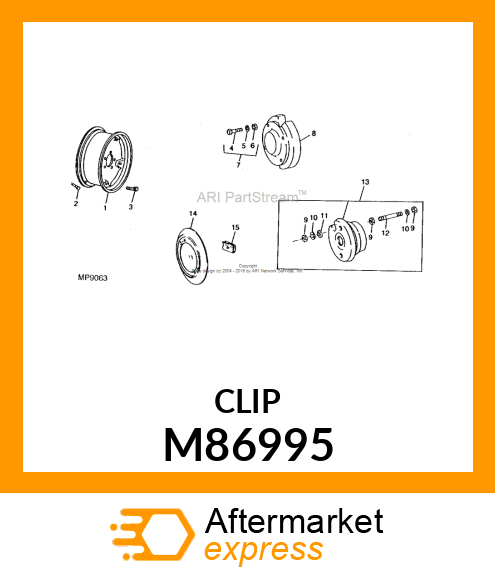 CLIP, HUB CAP M86995