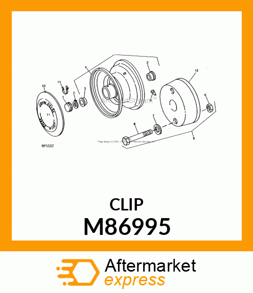 CLIP, HUB CAP M86995