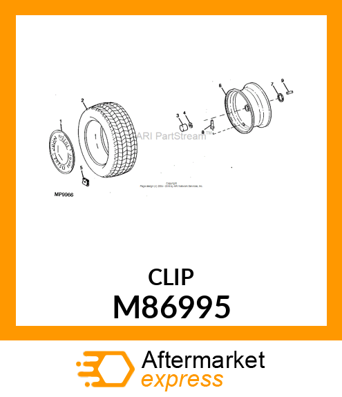 CLIP, HUB CAP M86995