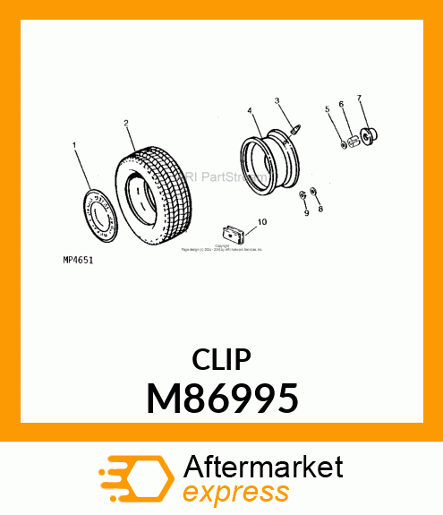 CLIP, HUB CAP M86995