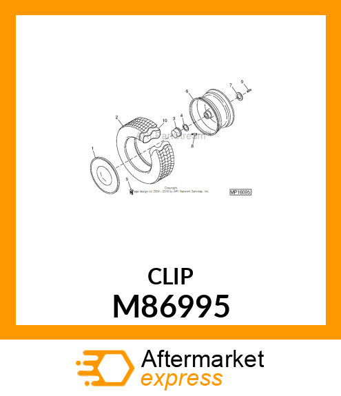 CLIP, HUB CAP M86995