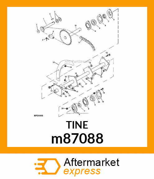 TINE, RH (M87088 PAINTED)(JDM F12) m87088