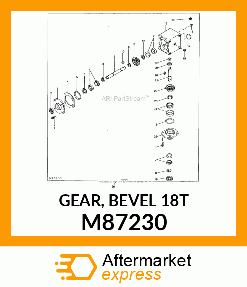 GEAR, BEVEL 18T M87230