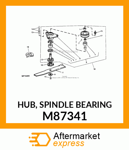 HUB, SPINDLE BEARING M87341