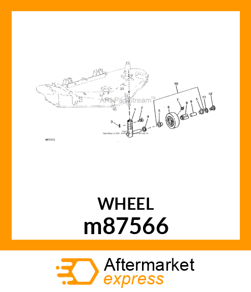 WHEEL, ANTI SCALP W/LUBE FITTING m87566