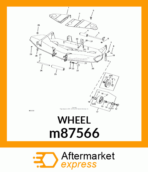 WHEEL, ANTI SCALP W/LUBE FITTING m87566