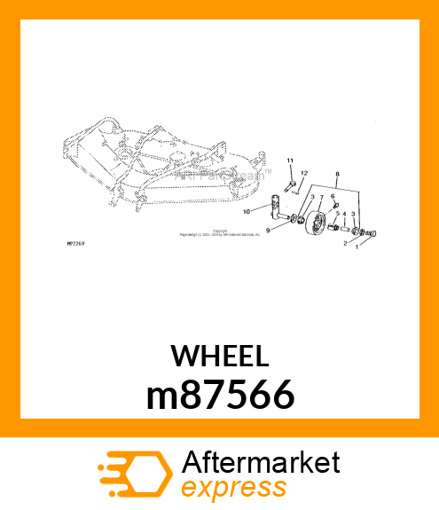 WHEEL, ANTI SCALP W/LUBE FITTING m87566