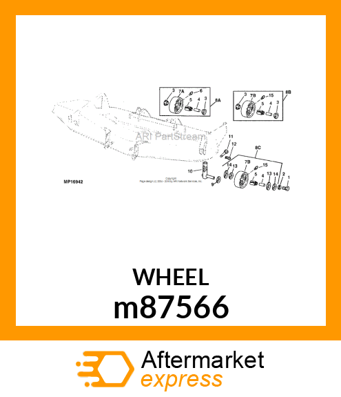 WHEEL, ANTI SCALP W/LUBE FITTING m87566