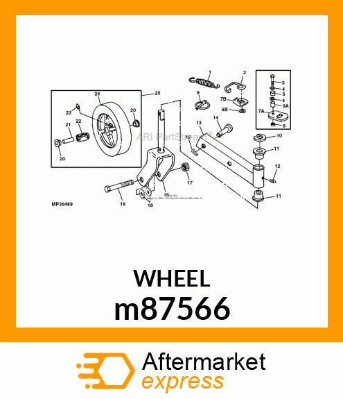 WHEEL, ANTI SCALP W/LUBE FITTING m87566