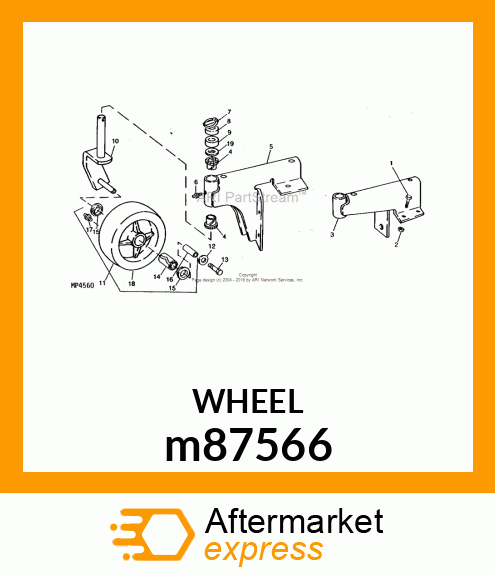 WHEEL, ANTI SCALP W/LUBE FITTING m87566