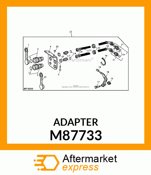 ADAPTER, FLAT FACE SEAL M87733