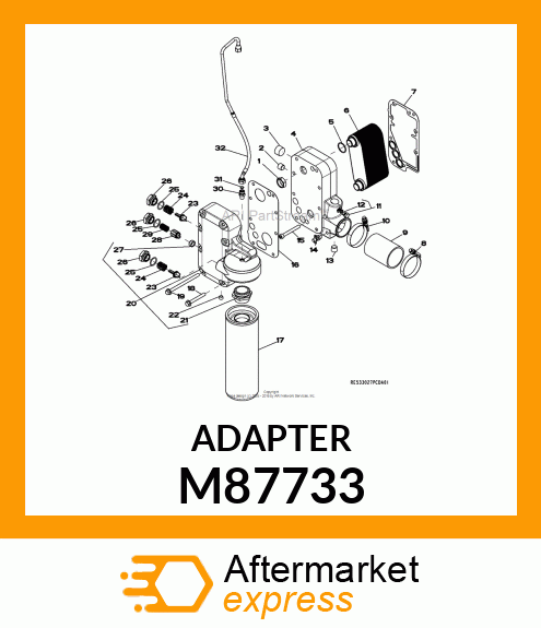 ADAPTER, FLAT FACE SEAL M87733