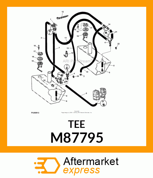 FITTING, TEE 1/4 X 1/4 X 1/4 M87795