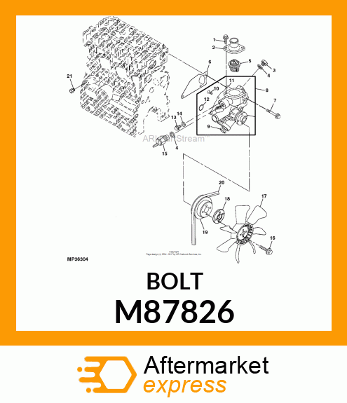 BOLT, 6 X 22 M87826