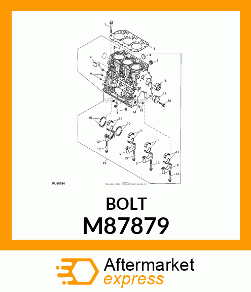 BOLT, MAIN BEARING CAP M87879