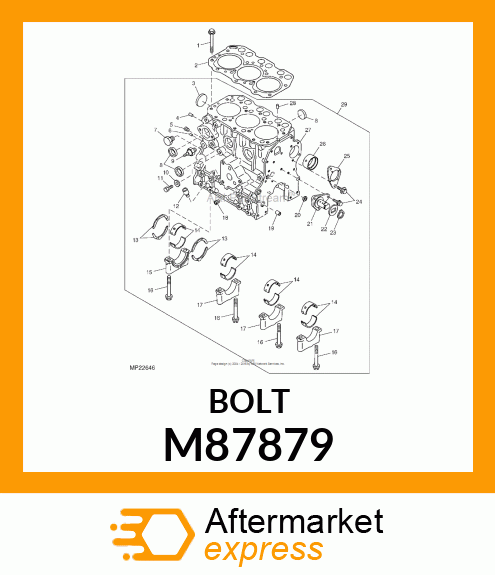 BOLT, MAIN BEARING CAP M87879