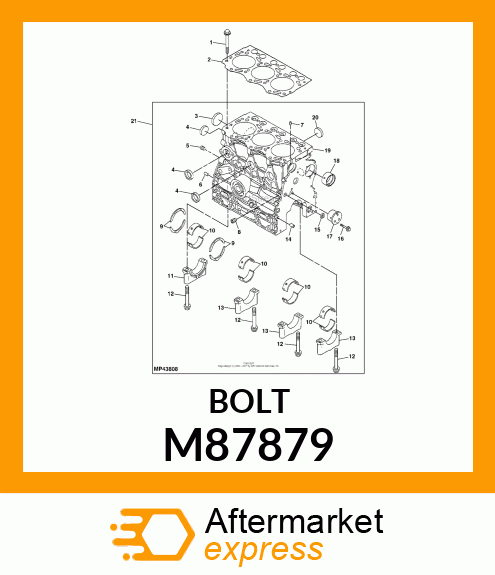 BOLT, MAIN BEARING CAP M87879