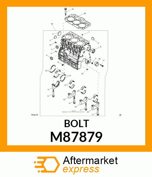 BOLT, MAIN BEARING CAP M87879