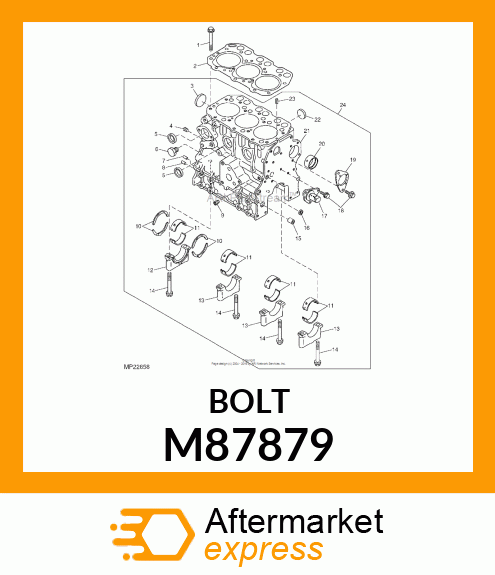 BOLT, MAIN BEARING CAP M87879