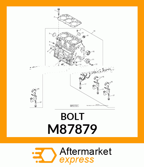 BOLT, MAIN BEARING CAP M87879