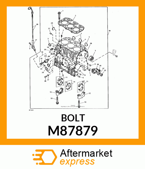 BOLT, MAIN BEARING CAP M87879