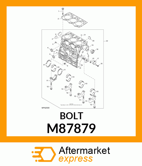 BOLT, MAIN BEARING CAP M87879