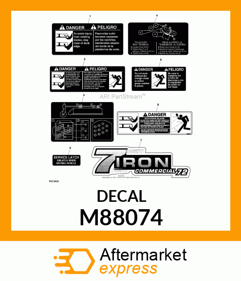 LABEL, SERVICE LATCH M88074