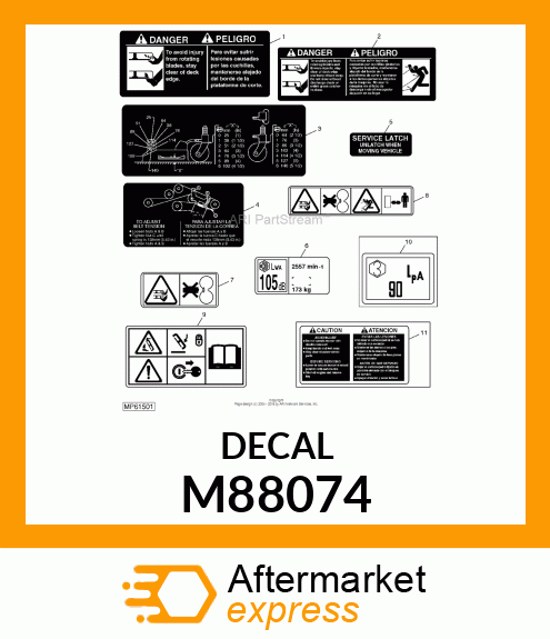 LABEL, SERVICE LATCH M88074