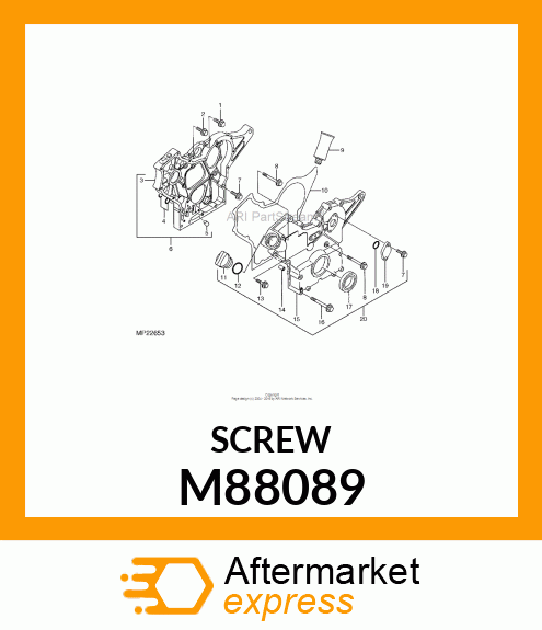 BOLT, M6 X 18 M88089