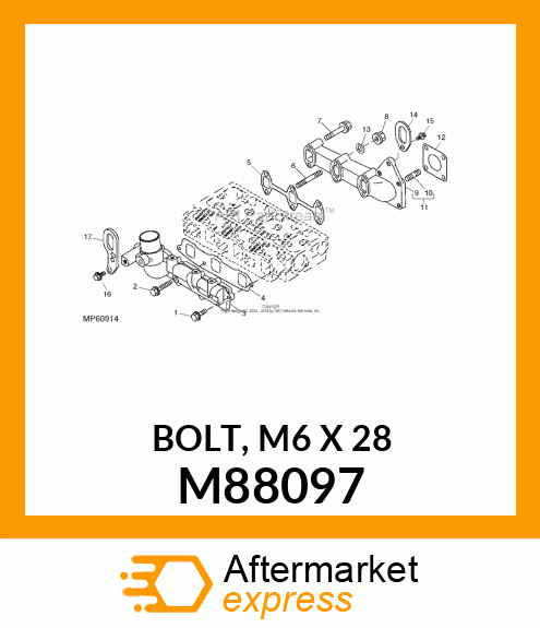 BOLT, M6 X 28 M88097