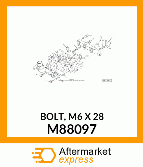 BOLT, M6 X 28 M88097