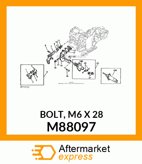 BOLT, M6 X 28 M88097