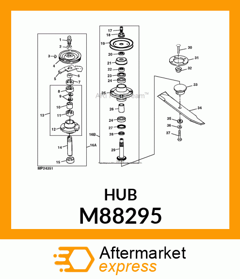 HUB, HOUSING, SPINDLE M88295