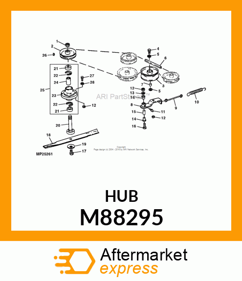 HUB, HOUSING, SPINDLE M88295