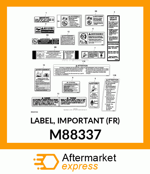 LABEL, IMPORTANT (FR) M88337