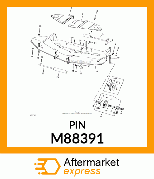 PIN FASTENER, SHAFT, FRONT ROLLER M88391