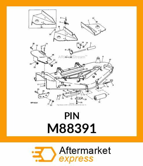 PIN FASTENER, SHAFT, FRONT ROLLER M88391