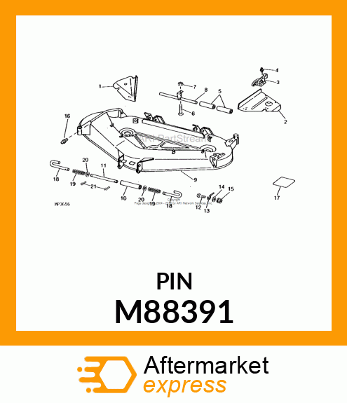 PIN FASTENER, SHAFT, FRONT ROLLER M88391