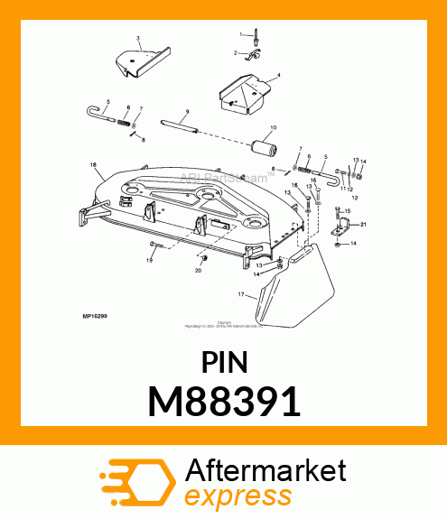 PIN FASTENER, SHAFT, FRONT ROLLER M88391