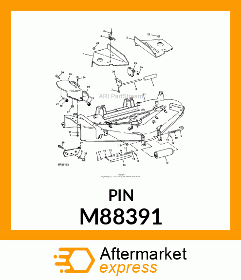 PIN FASTENER, SHAFT, FRONT ROLLER M88391