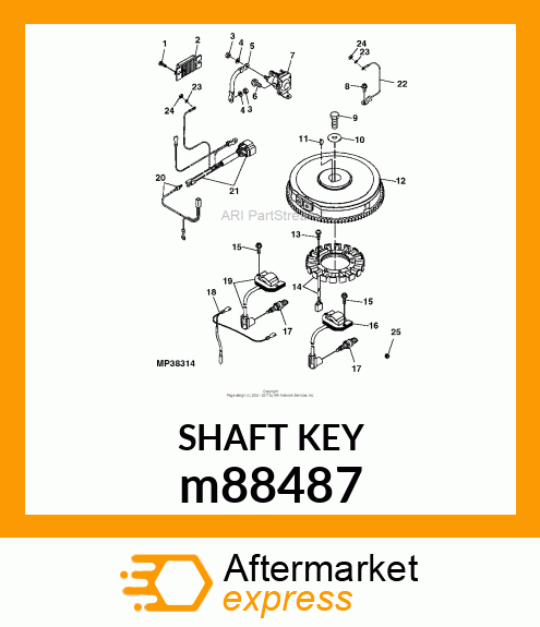 KEY, SHAFT m88487