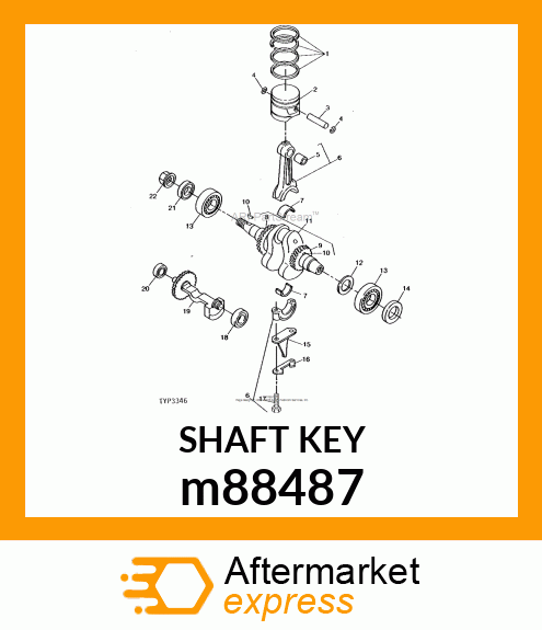 KEY, SHAFT m88487