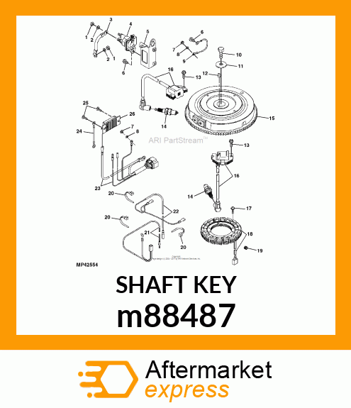 KEY, SHAFT m88487