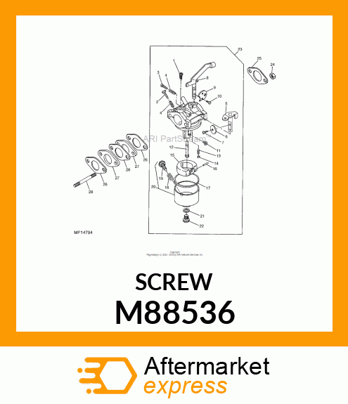 SCREW, SHAFT LENGTH 5 MM M88536