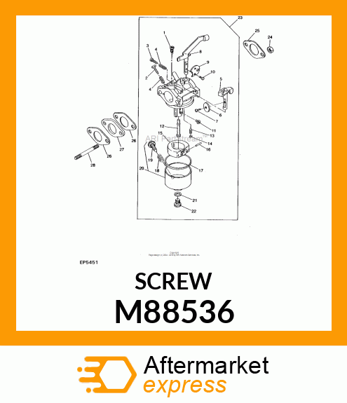 SCREW, SHAFT LENGTH 5 MM M88536